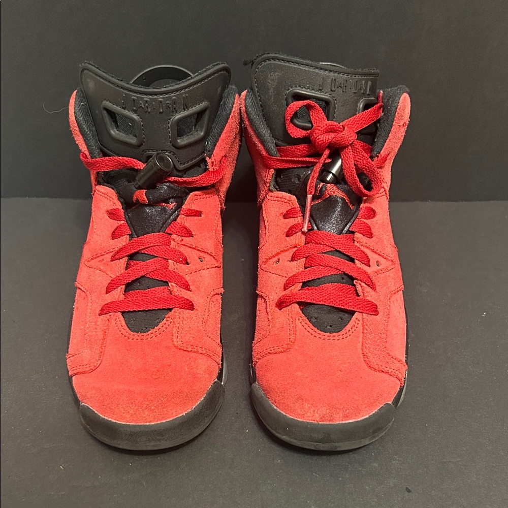 Jordan Kids Red and Black High-Top Sneakers